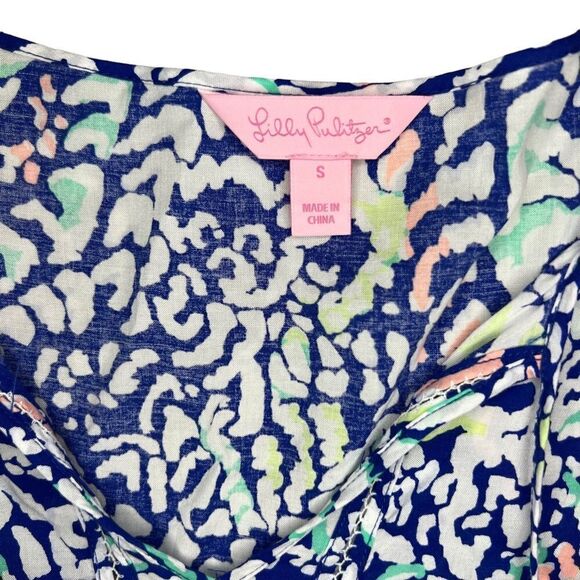 Lilly Pulitzer Kahli Blue Grotto Bell Sleeve Top Size Small ML-114 - Picture 12 of 12